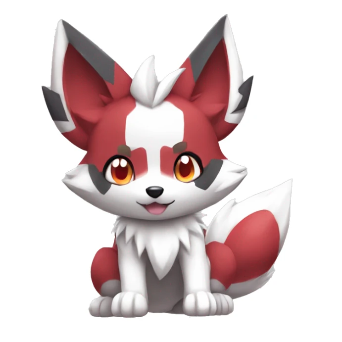 Kawaii Chibi Poochyena-Zangoose-Lycanroc-Pokémon Full Body sticker