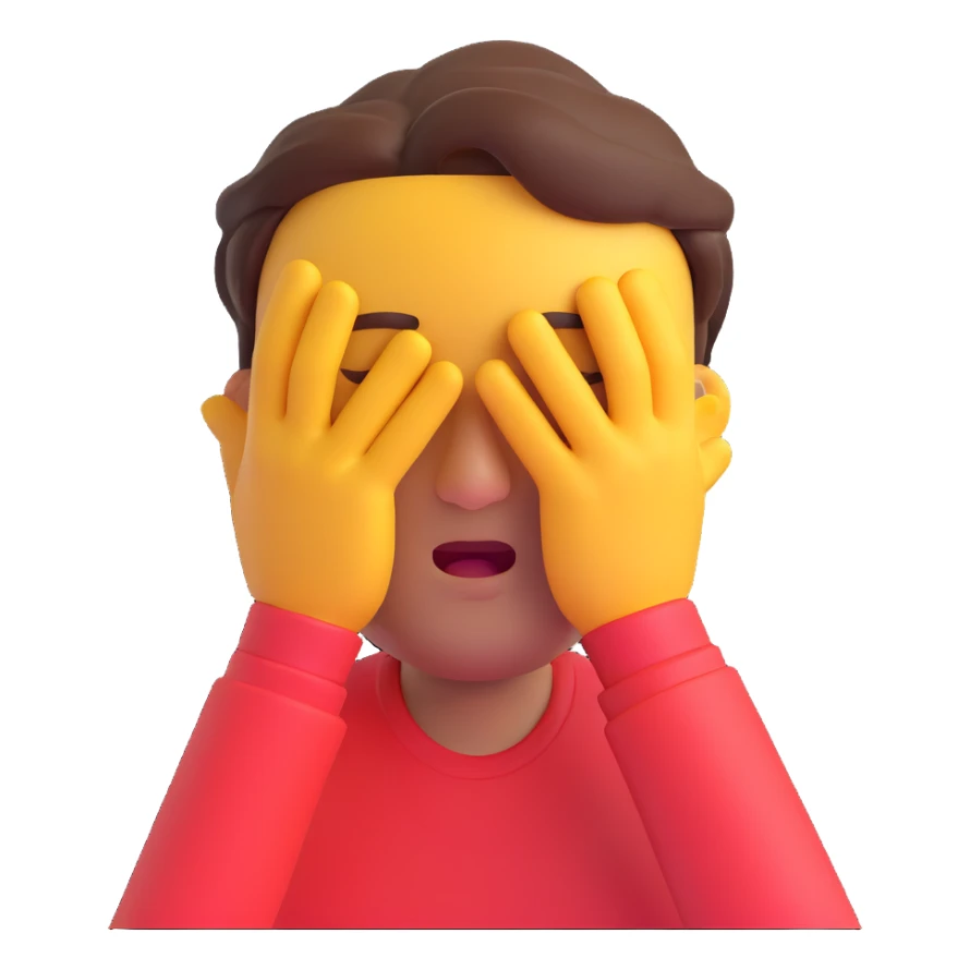 man closing his eyes 3D emoji sticker