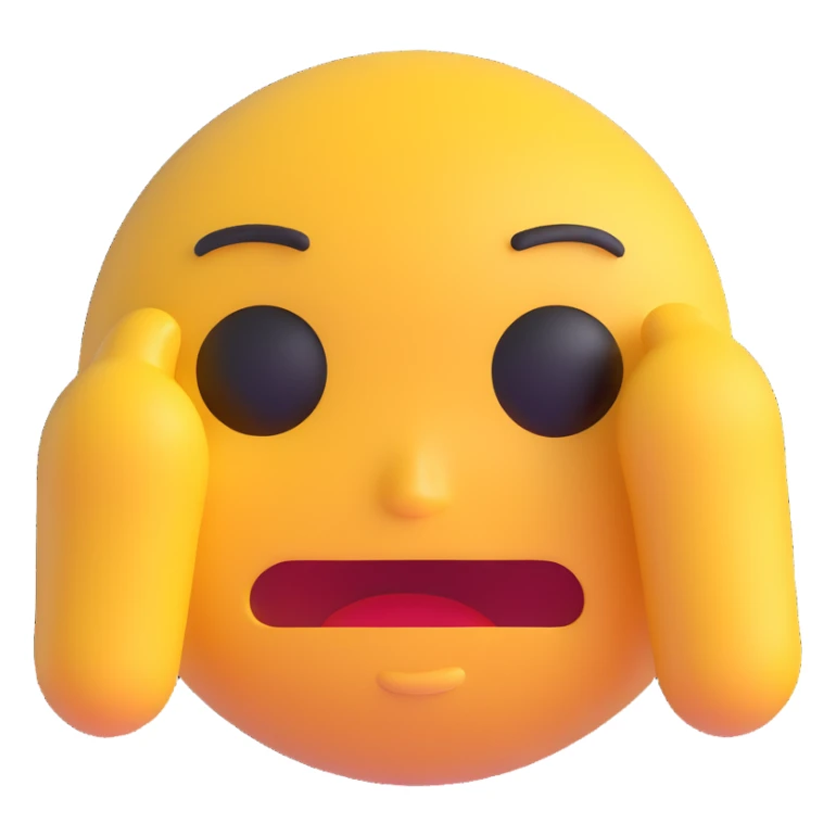 3D emoji of a sad face with a trembling mouth sticker