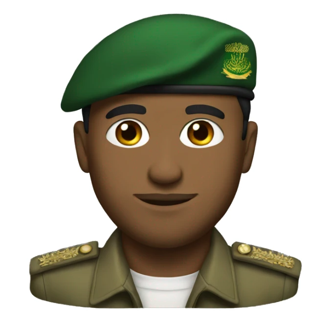 Saudi white man, first lieutenant black Military Beret  sticker