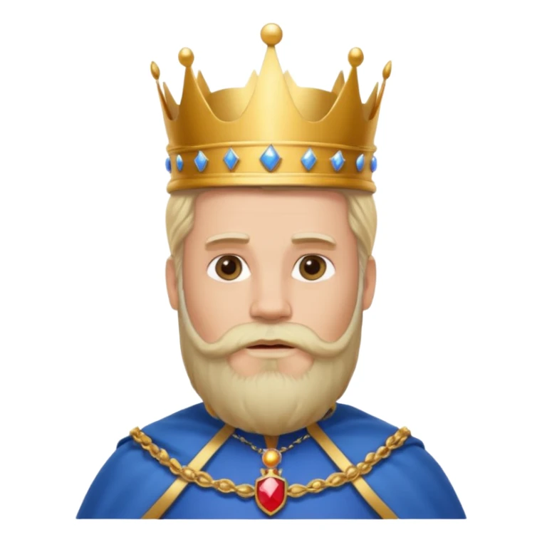 bearded king with crown and blue outfit blonde hair sticker