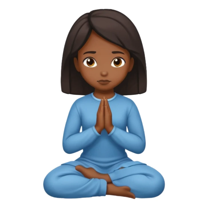 Black girl praying on knees sticker