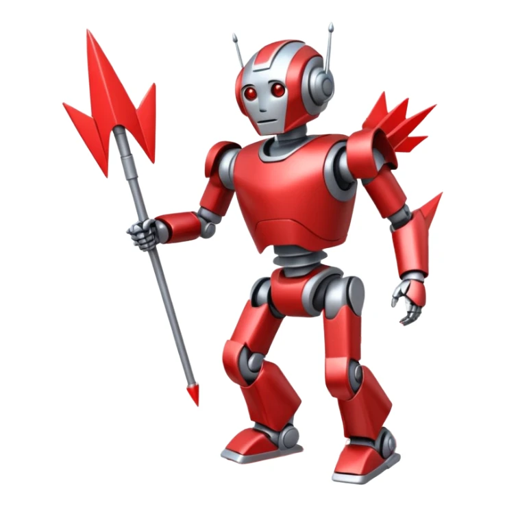 the robot moves along a path made of arrows sticker