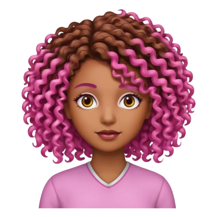 👩🏽‍🦱 remplace ses cheveux par du rose respect sa coiffure sticker