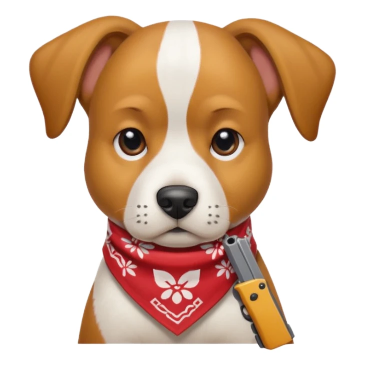 Dog wearing like a cholo and holding a Glock  sticker