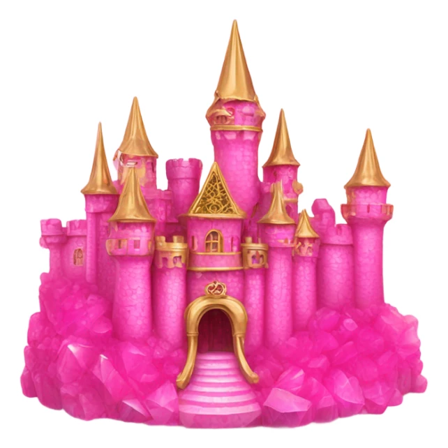 Hot pink opal crystal gemstone castle gold accent sticker