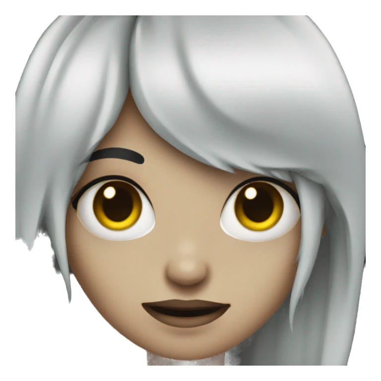 Zombie girl with black hair smile sticker