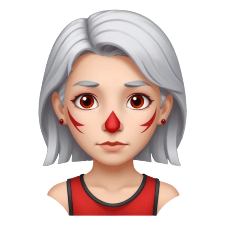 white-gray haired heavy red tattooed big nose young girl sticker