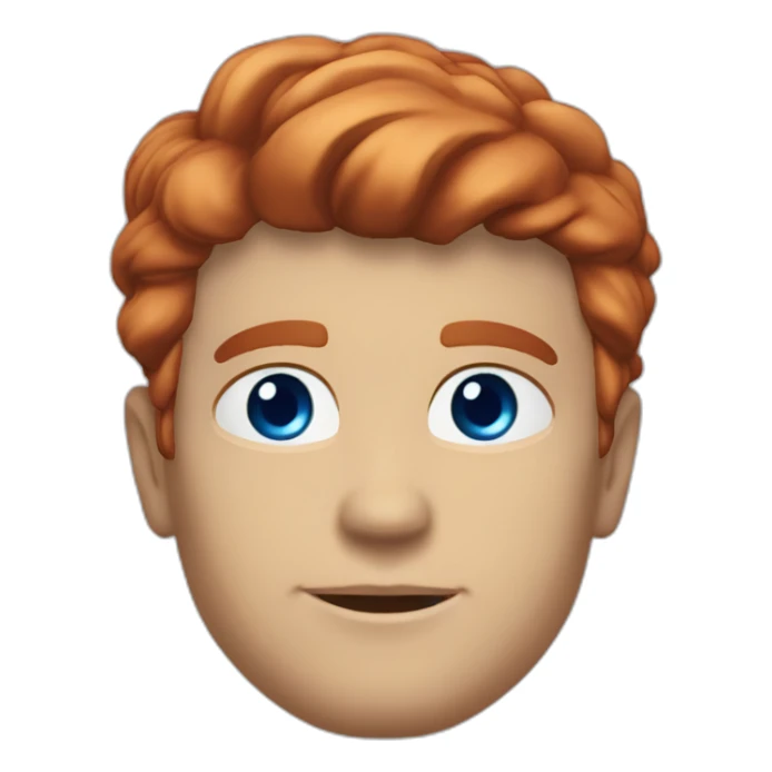 Space captain Blue eyes neatly combed back red hair handsome chiselled jaw sharp cheekbones sticker