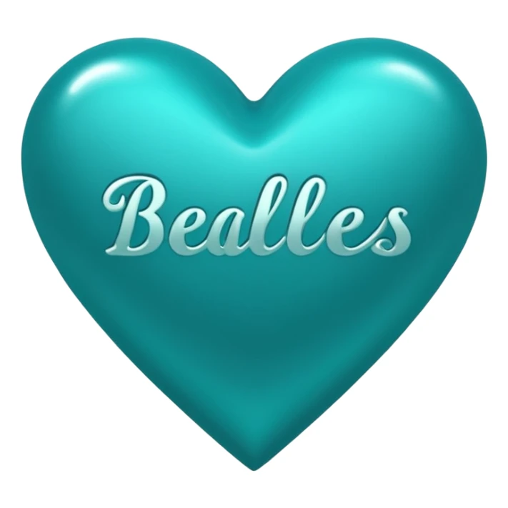 Teal heart with Belles wording sticker