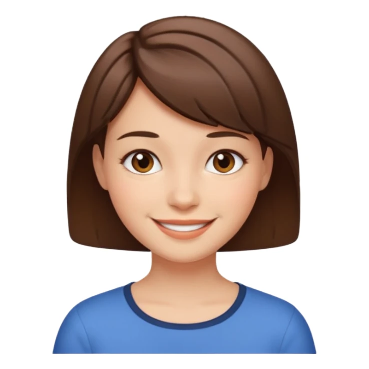Short hair,Girl,brown hair, sticker