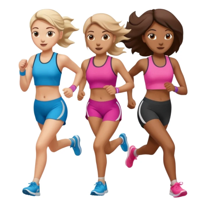 girls running together (have appropriate clothes) sticker