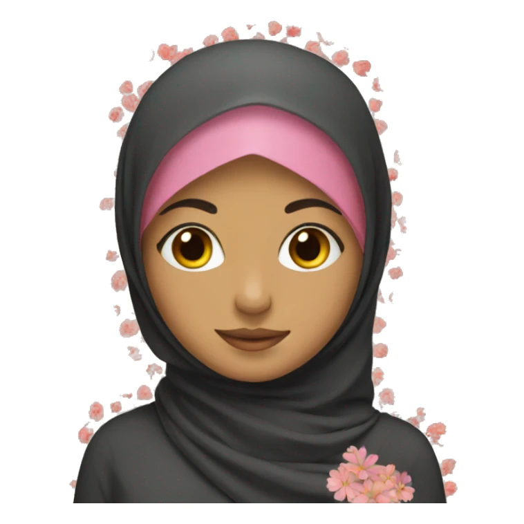 Hijab girl with flowers sticker