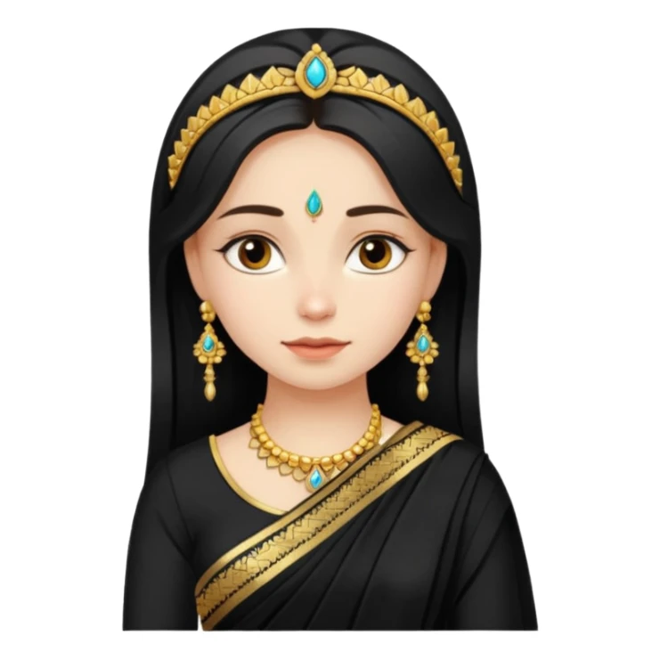 Russian girl in Indian blacksaree show full image sticker