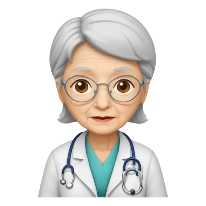 old woman doctor sticker