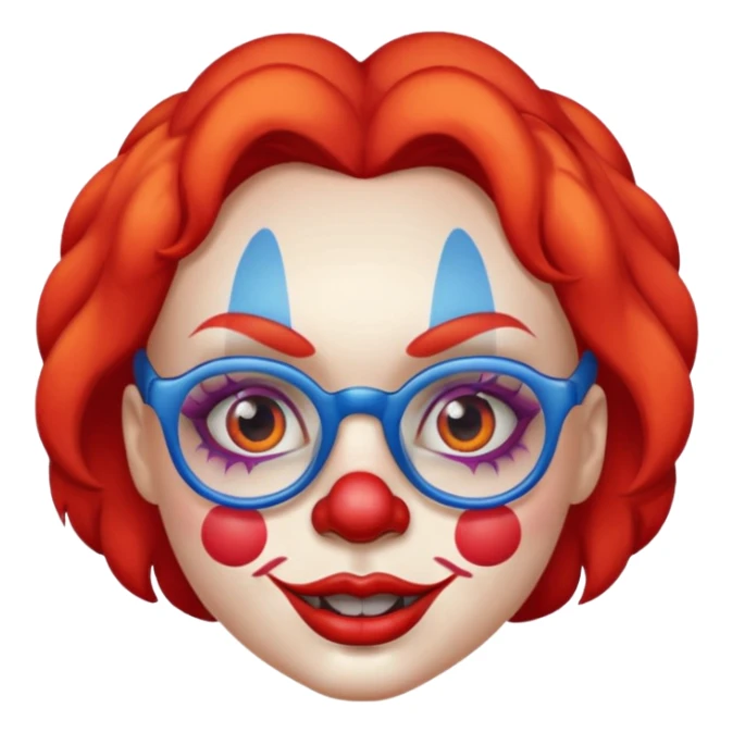 female clown with eyeglasses sticker