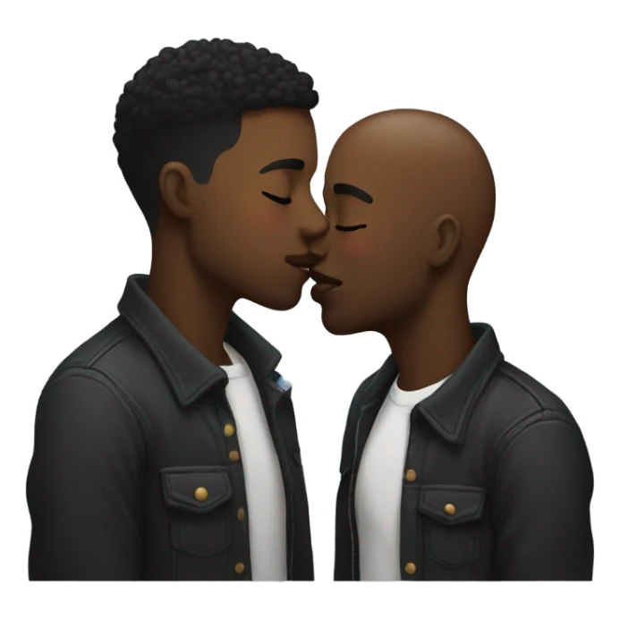 Black gay people kissing sticker