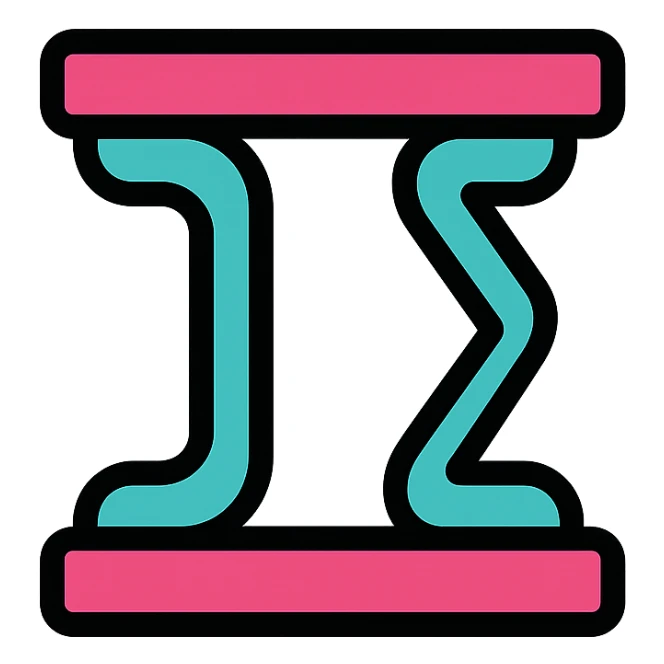 the number eleven represented using Greek alphabet letterforms, stylized, colorful lineal icon with black outlines sticker