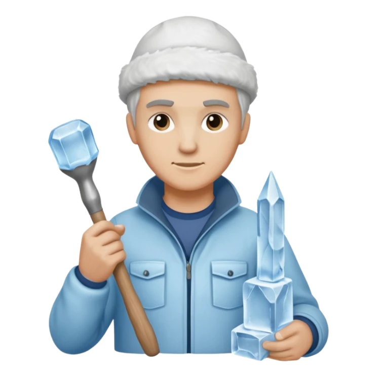 Sculptor with chisel & mallet,Ice Sculptors. sticker