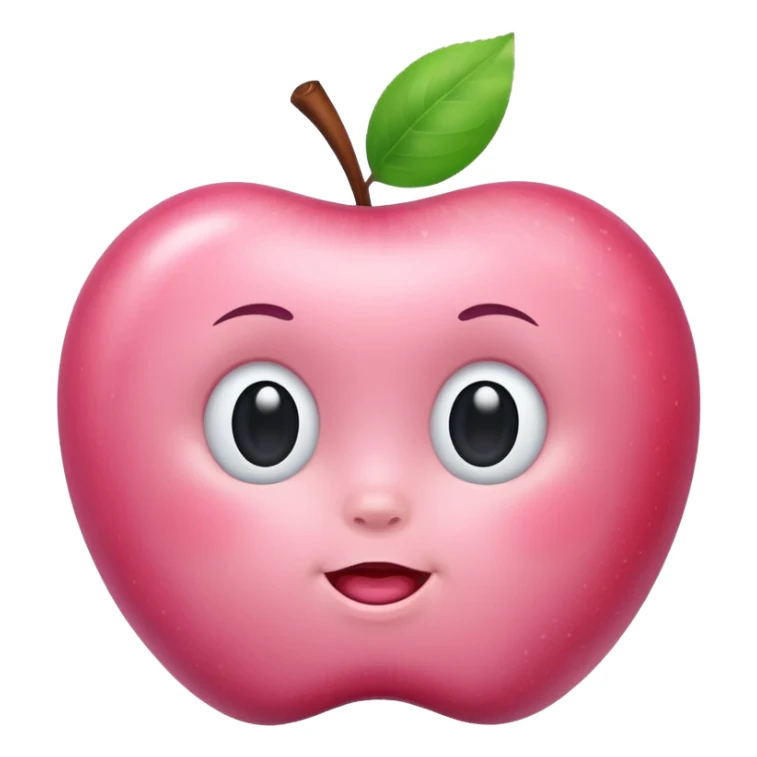 baby pink colored apple sticker