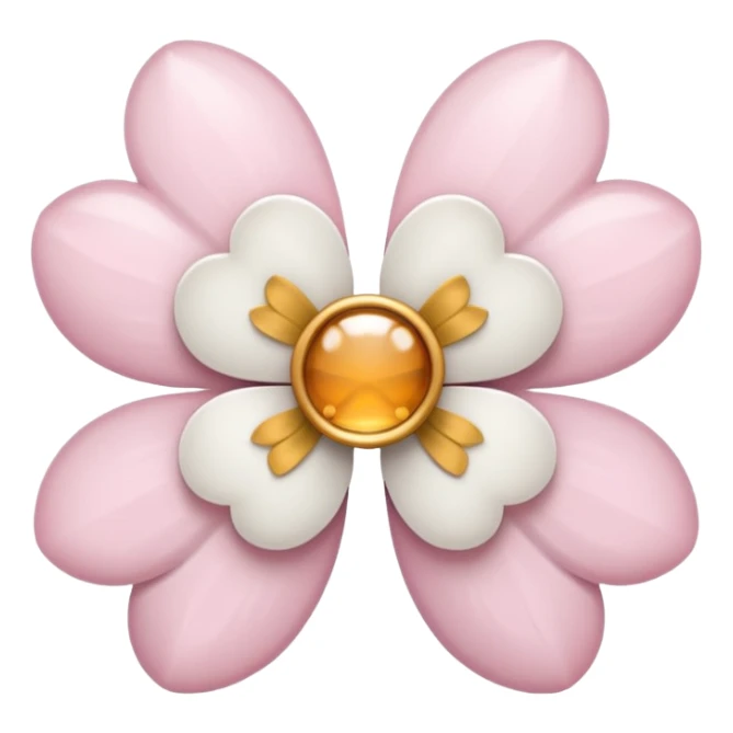 white sakura flower with a bow and keyhole center sticker