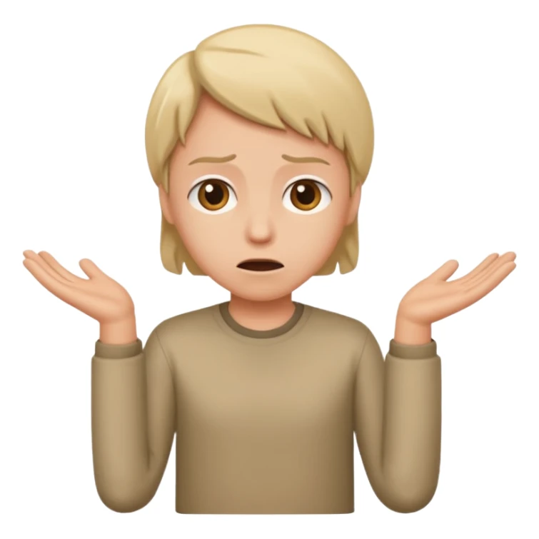 confused face with shrug sticker