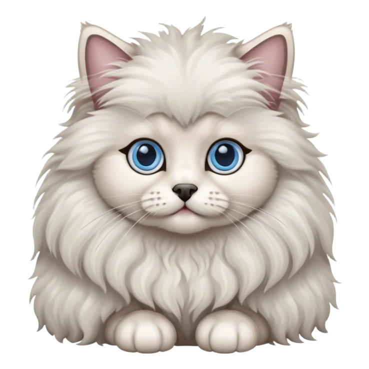 a long hair Ragdoll cat and a small poodle  sticker