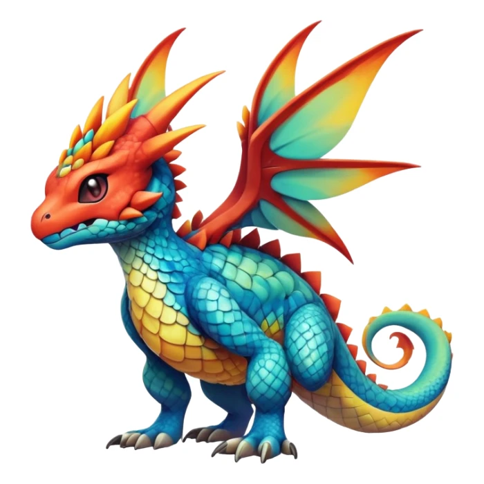 cool exotic fantasy-creature-Fakémon-Pokémon, full body sticker