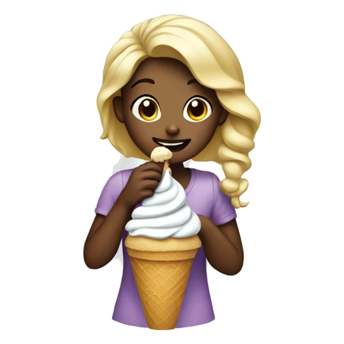 Girl eating ice cream sticker