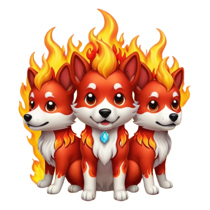 Perro de tres cabezas con fuego  sticker