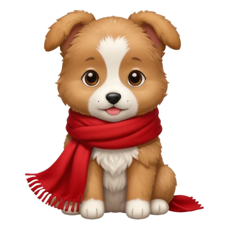 baby dog wears red scarf  sticker