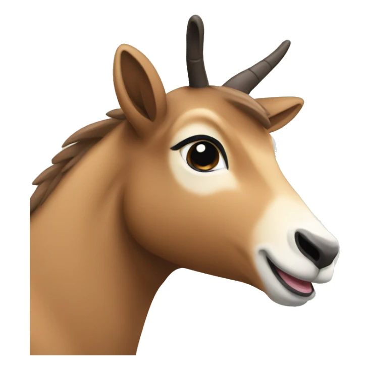 happy smiling brown chamois left hoof up sticker