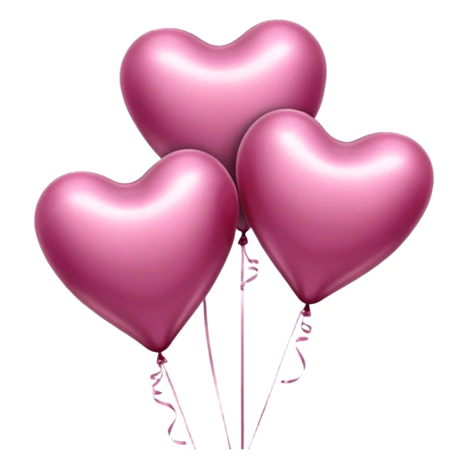 metallic heart-shaped balloons in burgundy and pink  sticker