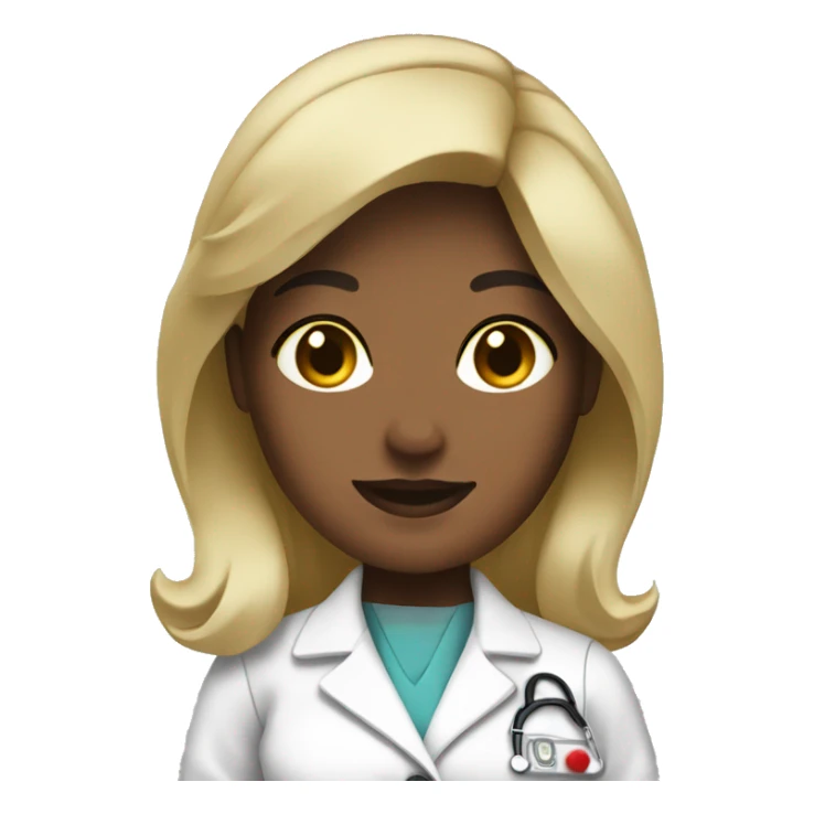Brown skin blonde hair nurse sticker