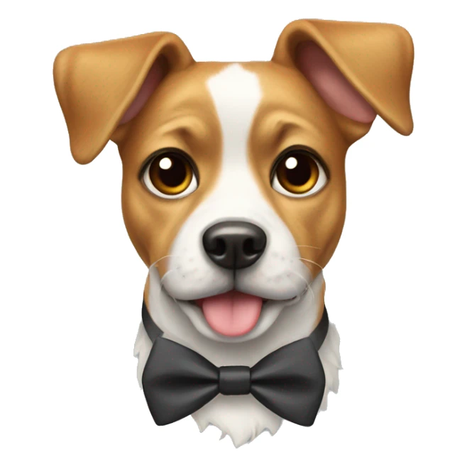 Dog wearing a bow tie sticker