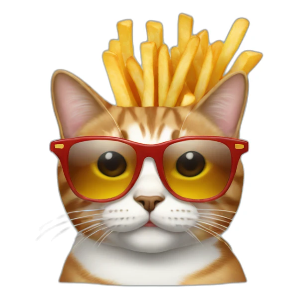 CAT with french Fries and sunglasses sticker
