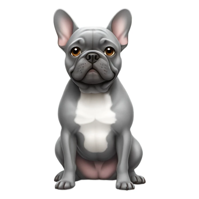 grey french bulldog sticker