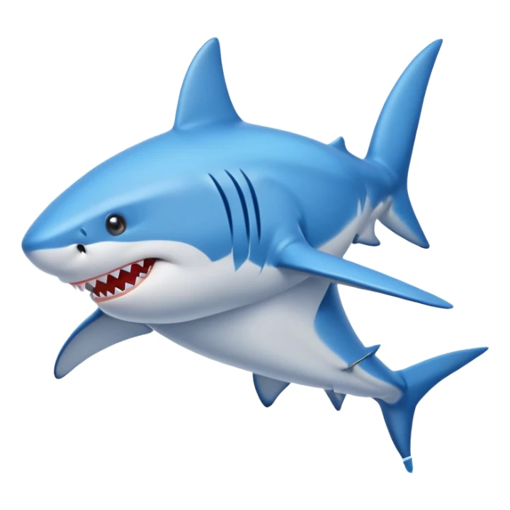 shark jumping with blue tennis shoes sticker