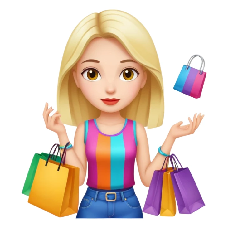 Shopping girl sticker