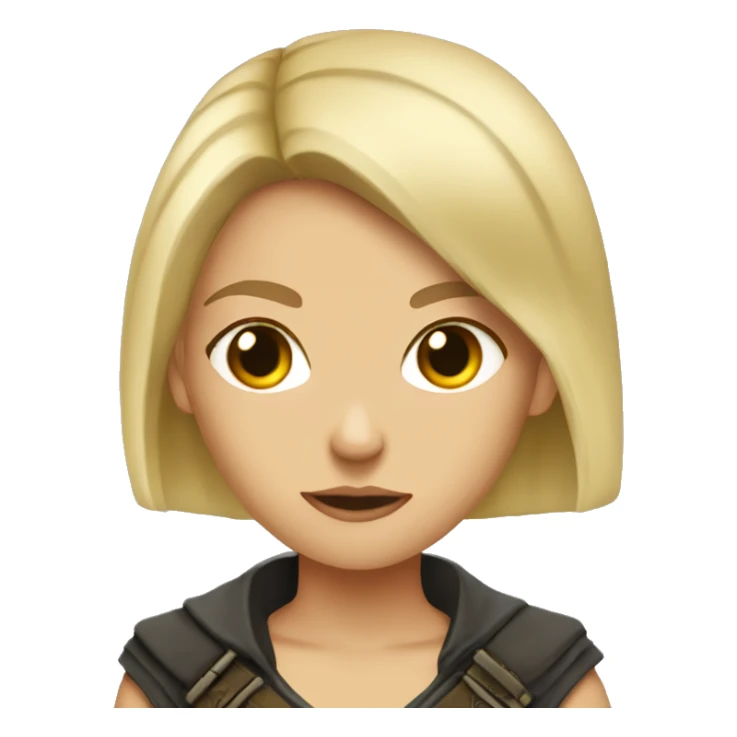 half-body blonde assassin girl (hazel eyes) sticker