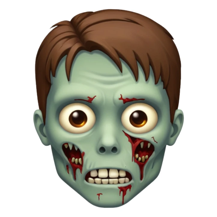 Cabelo castanho cor de pele branca zombie sticker