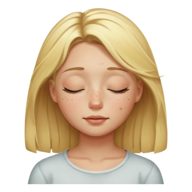 closed eyes blonde girl sticker