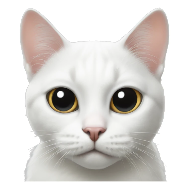 White cat with a black mole heart in her nose  sticker