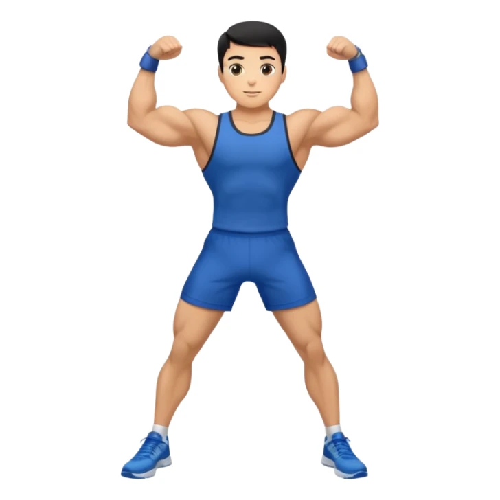 Fitness trainer shows the biceps at full length sticker