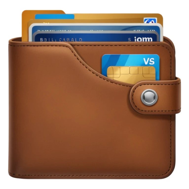 portefeuille marron avec billet et carte bancaire sticker