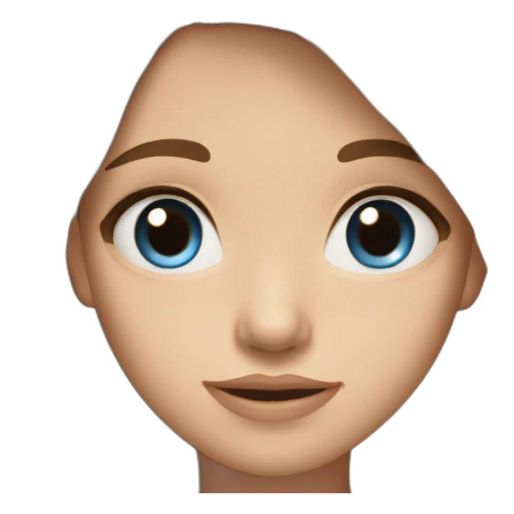 girl with long brown hair, light skin and blue eyes sticker