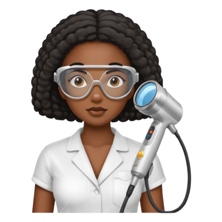 black girl doing laser hair removal sticker