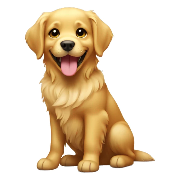 Golden retriever with cute smile sticker