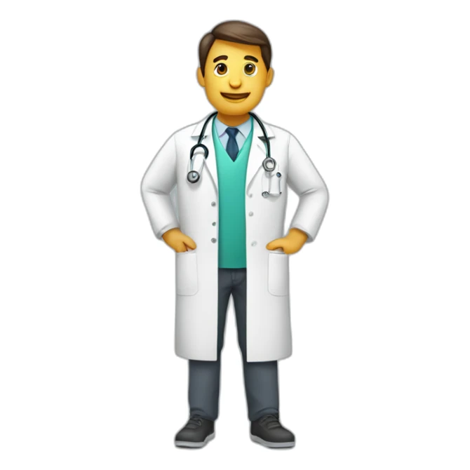 Doctor with the letters “MEDIFIN” on his clothes sticker