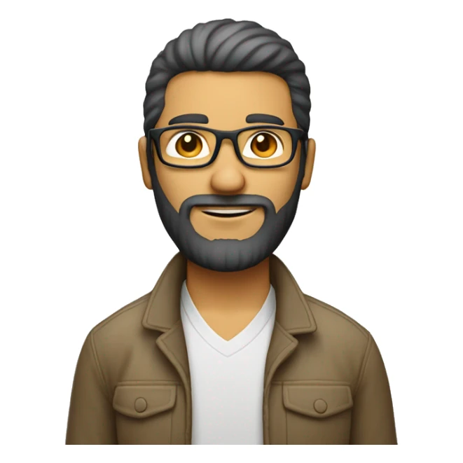 programmeur blanc sans cheuveux avec de barbe degradé et lunette sticker